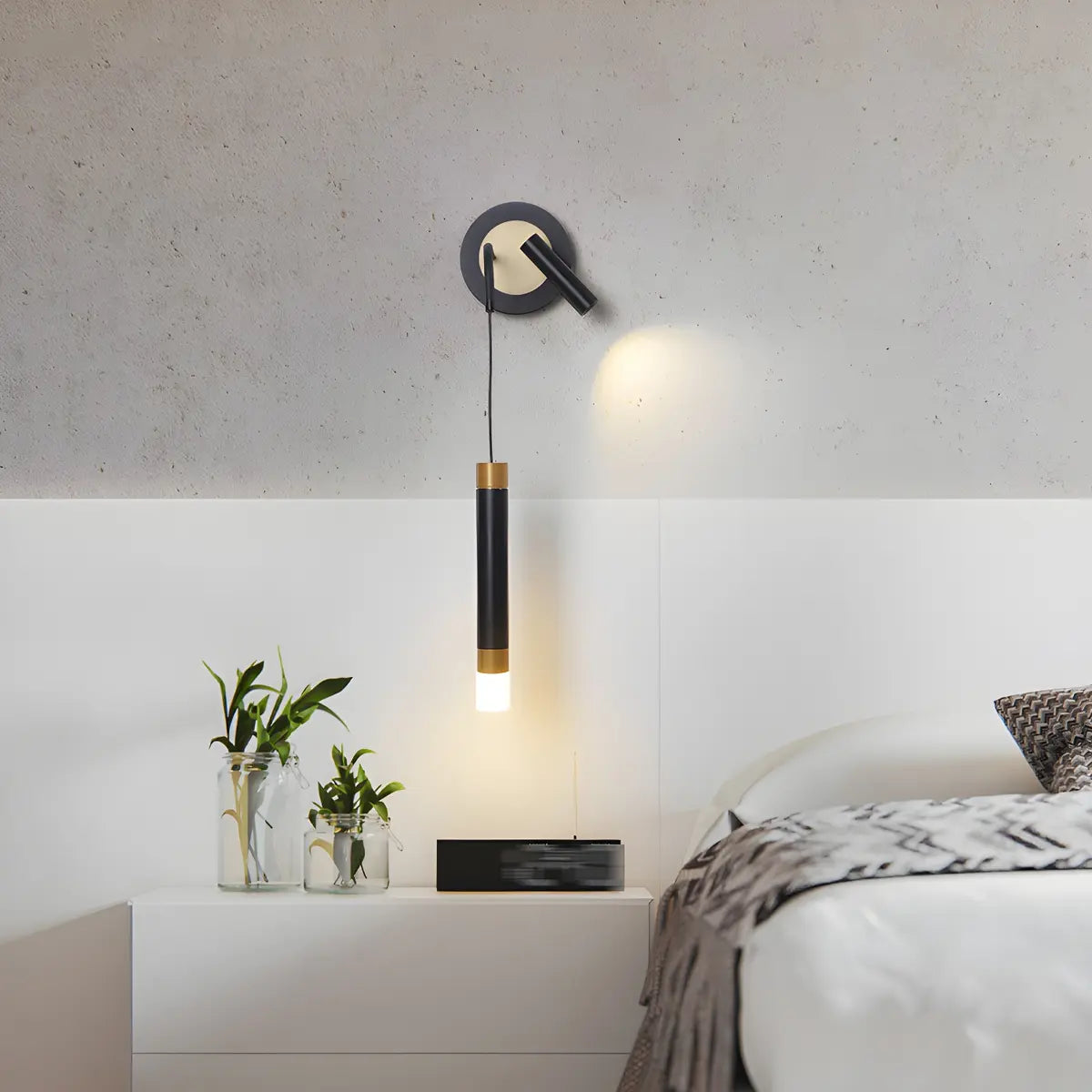 Bedside 2-Light Cylinder Adjustable Reading Wall Sconce Image - 19