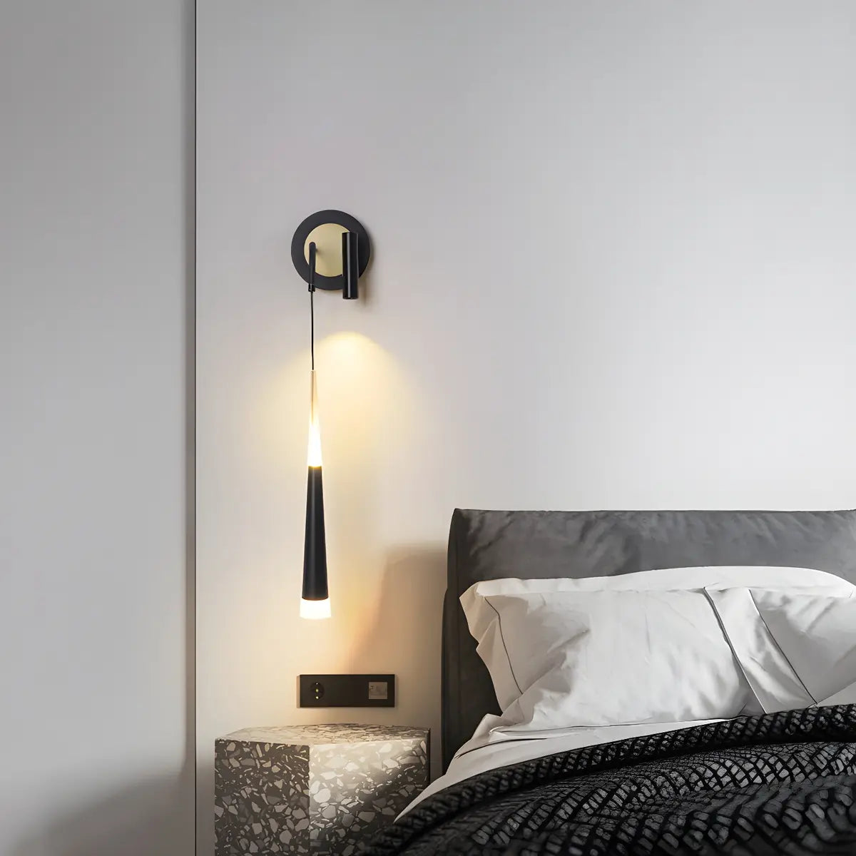 Bedside 2-Light Cylinder Adjustable Reading Wall Sconce Image - 5