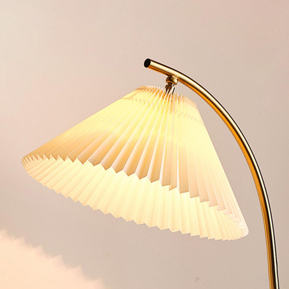 Bedside Cone Wooden Tripod Floor Lamp with Storage Image - 7