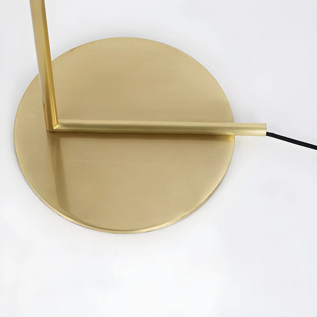 Bedside Minimalist Globe Glass Shade Brass Floor Lamp Image - 10