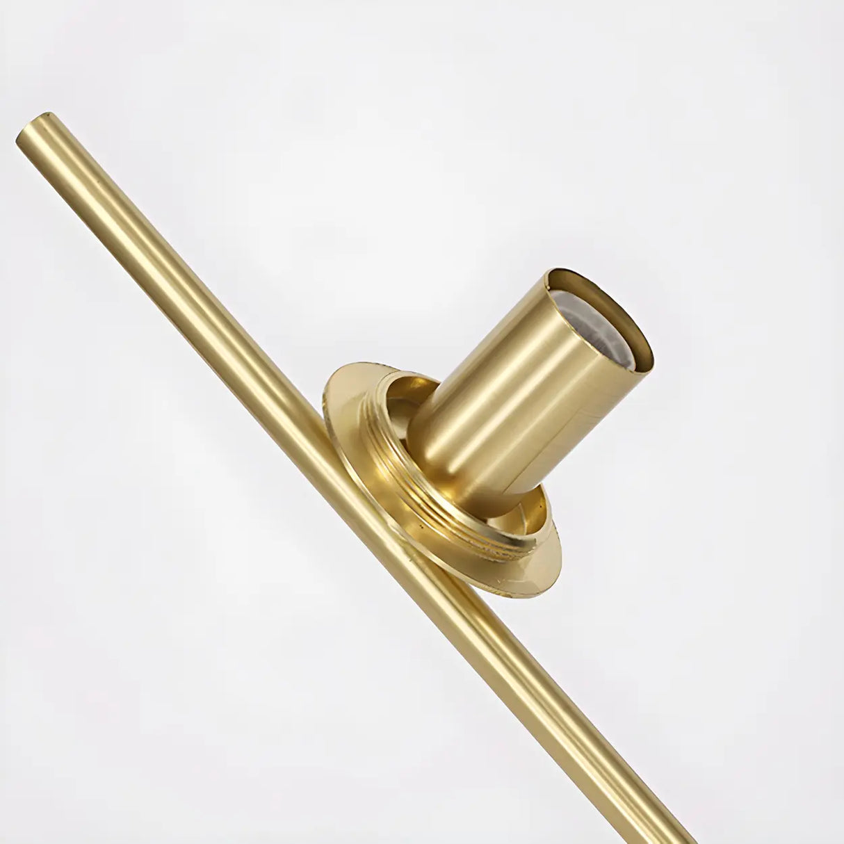 Bedside Minimalist Globe Glass Shade Brass Floor Lamp Image - 8