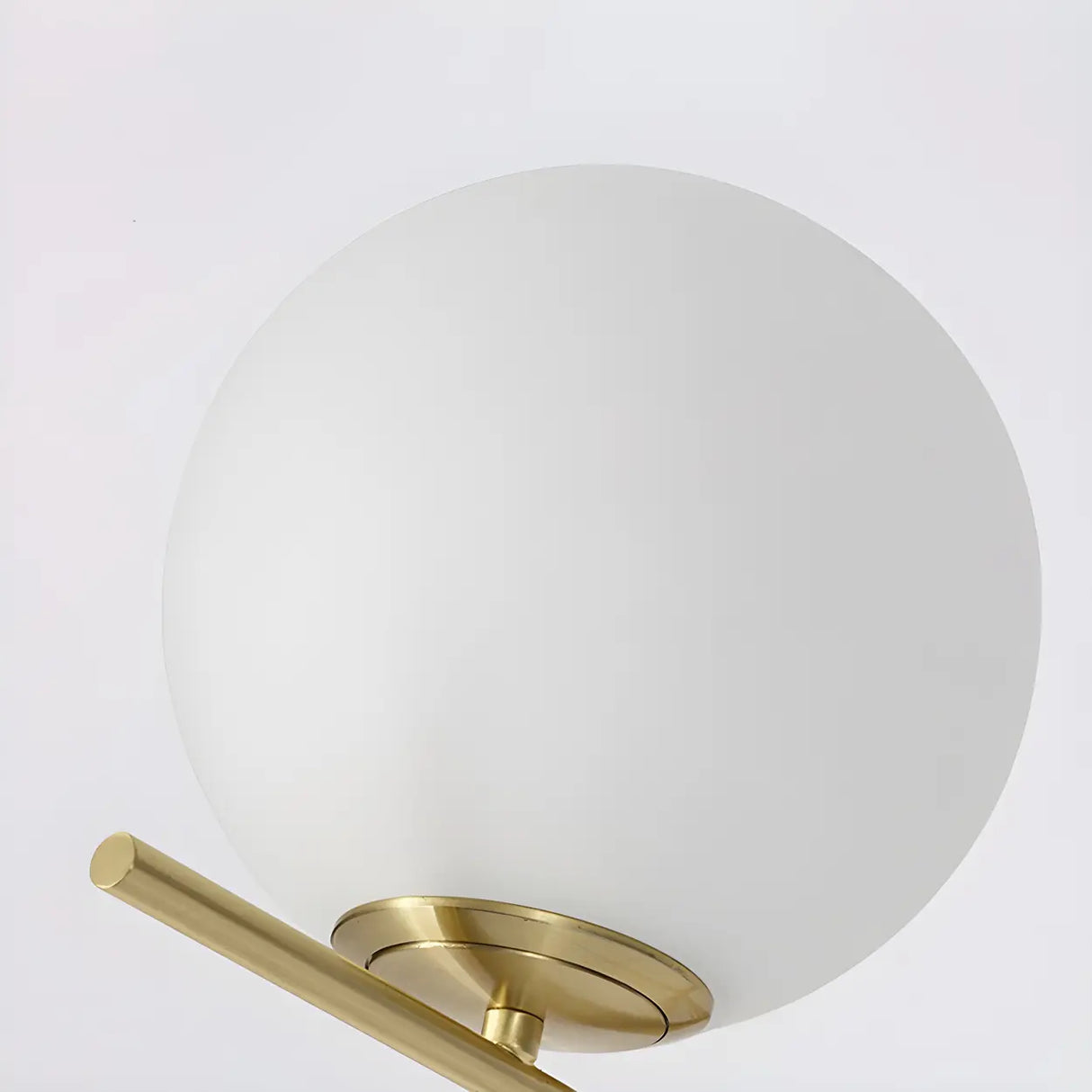 Bedside Minimalist Globe Glass Shade Brass Floor Lamp Image - 9