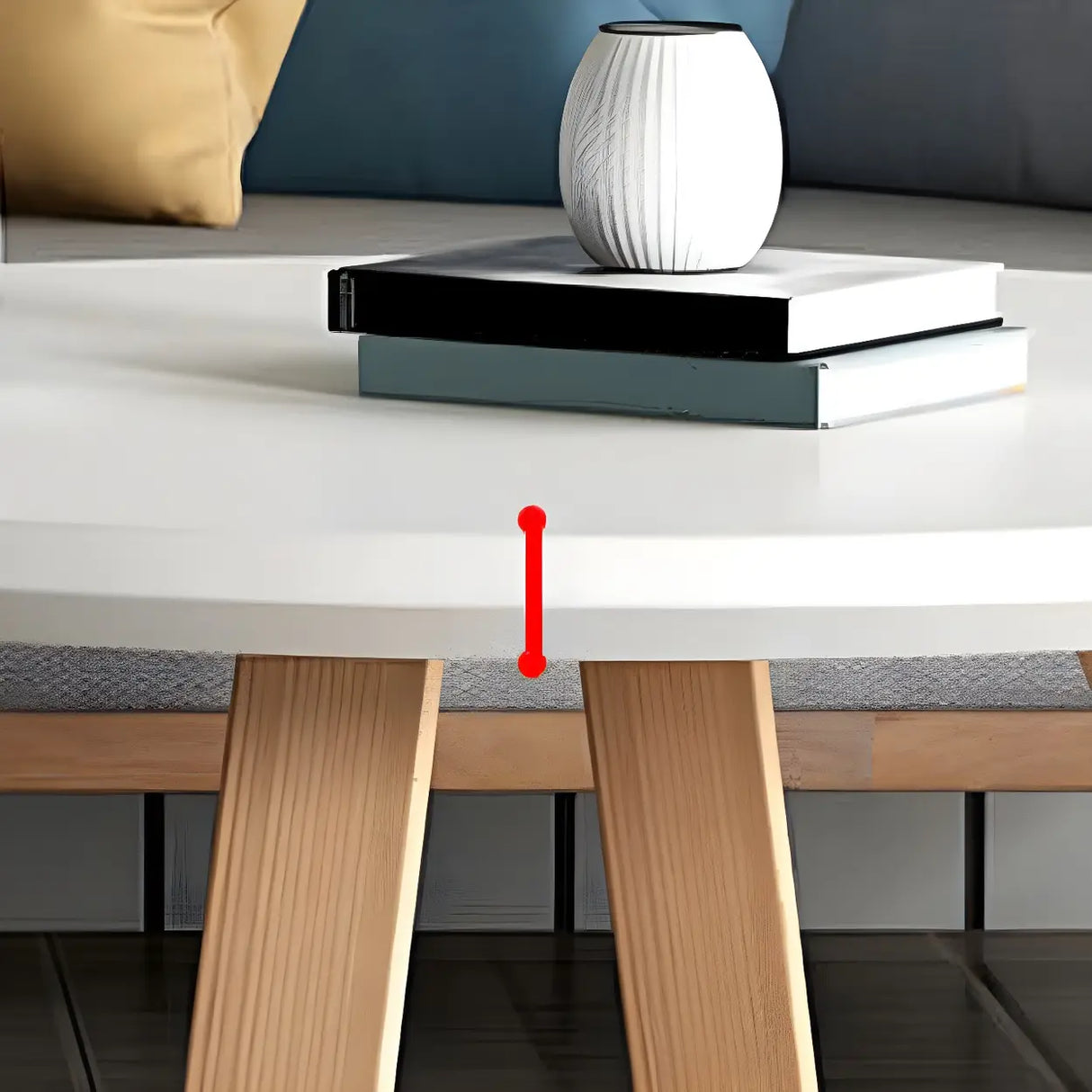 Beech Wood Round Coffee Table with Natural Cross Legs Image - 9