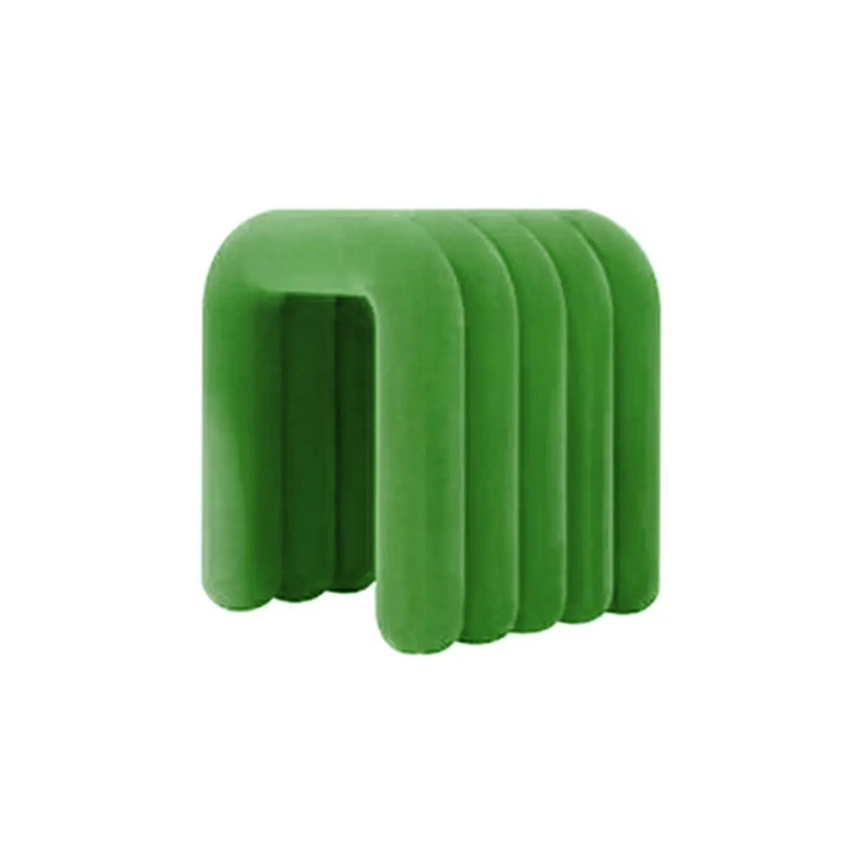 Beige Arch Sled Base Fabric Solid Color Vanity Stool Image - 17