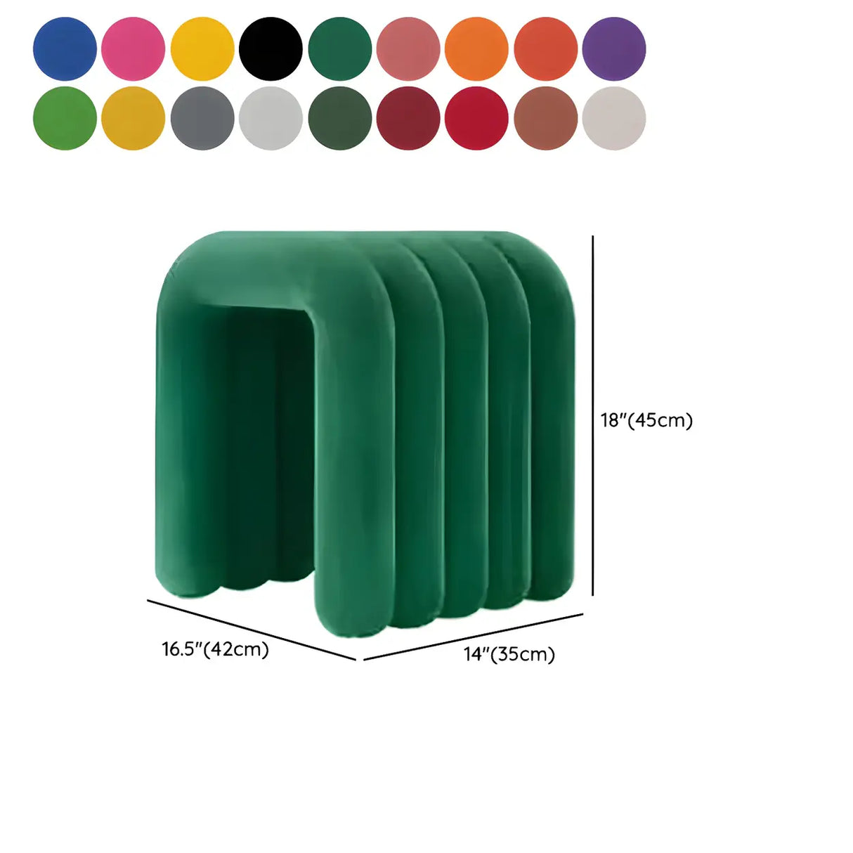 Beige Arch Sled Base Fabric Solid Color Vanity Stool