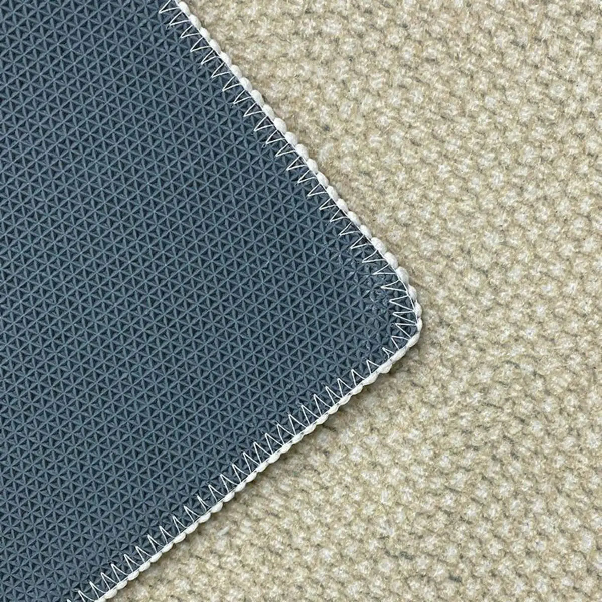 Beige-Black Contemporary Abstract Flannel Area Rug Image - 8