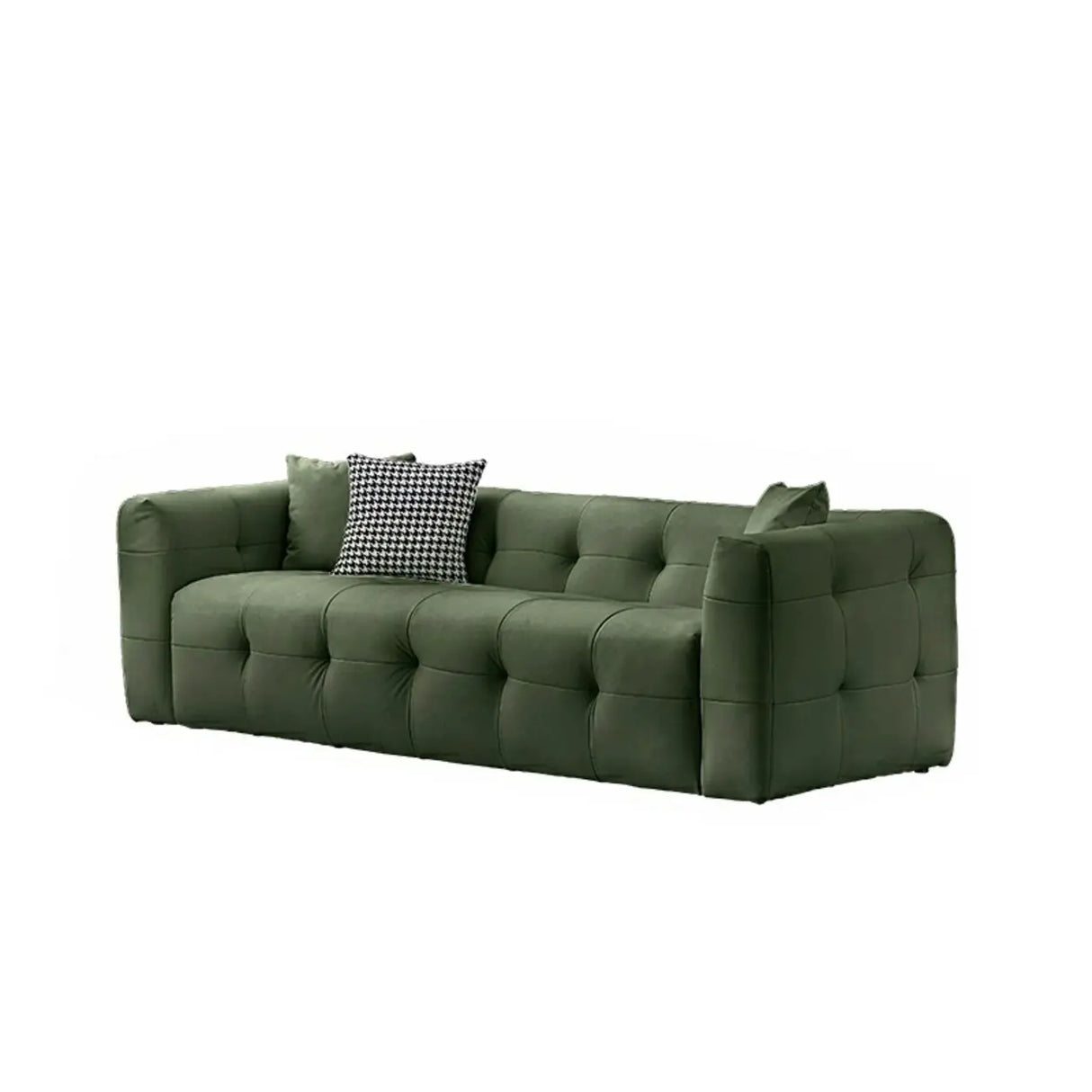 Beige Fabric Square Arm Pine Wood Frame Foam Fill Sofa Image - 21