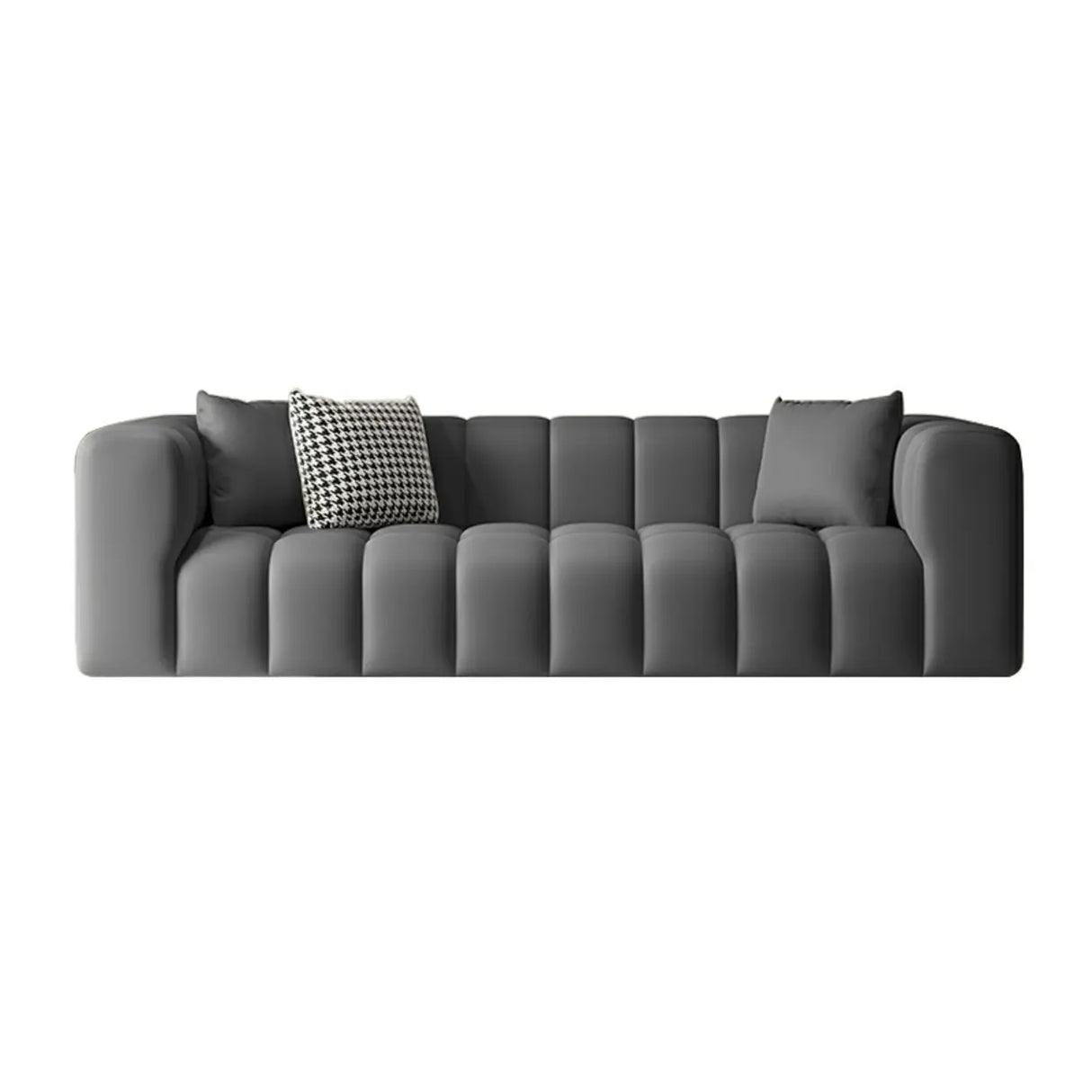 Beige Fabric Square Arm Pine Wood Frame Foam Fill Sofa Image - 32