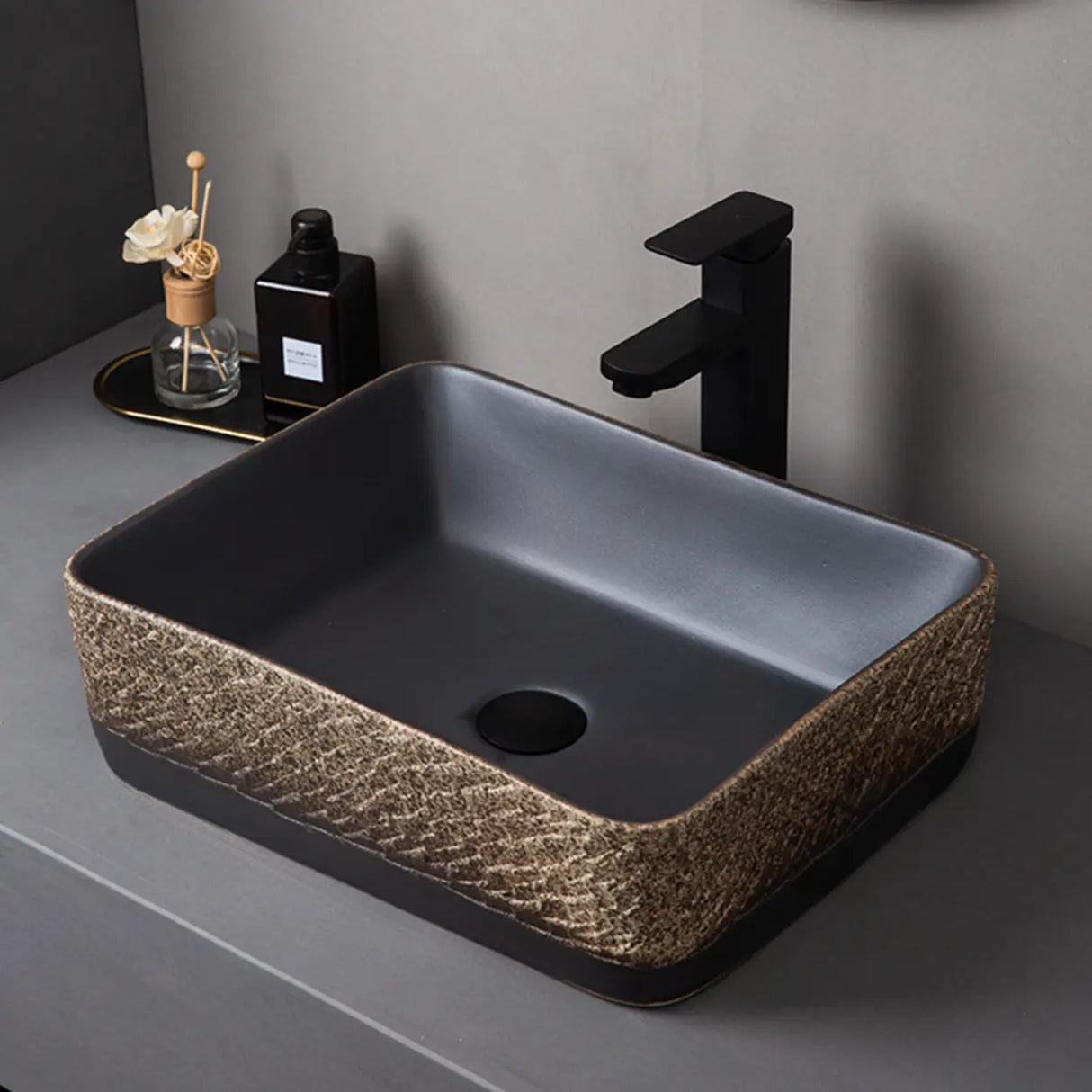 Beige Finish Hand Carved Oval Shape Ceramic Bowl Sinks Image - 20