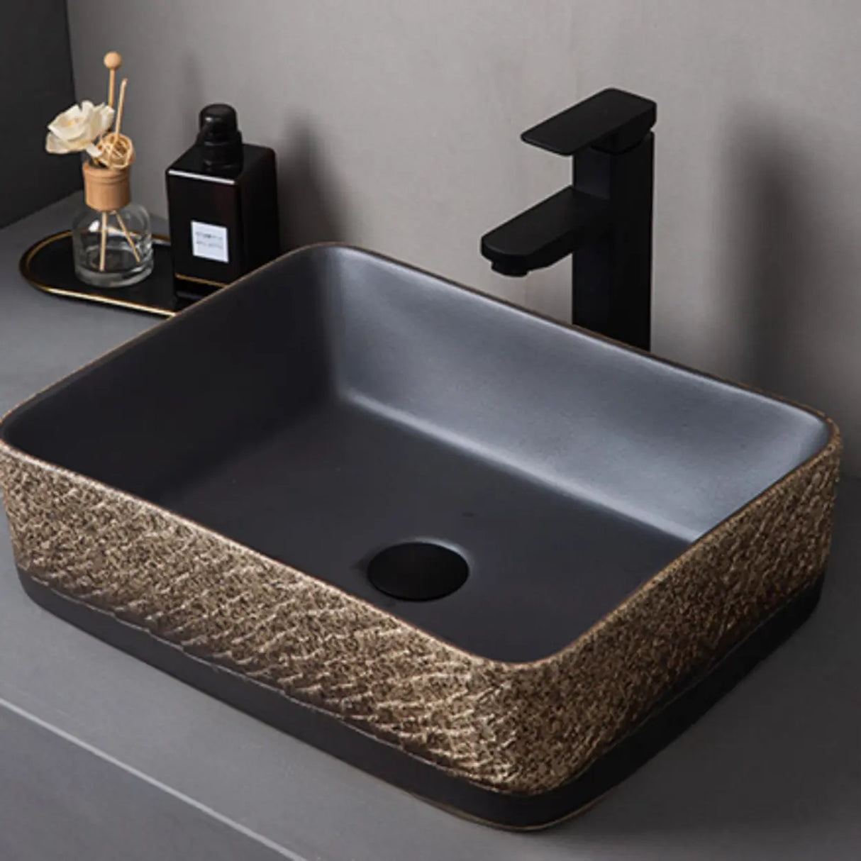 Beige Finish Hand Carved Oval Shape Ceramic Bowl Sinks Image - 22