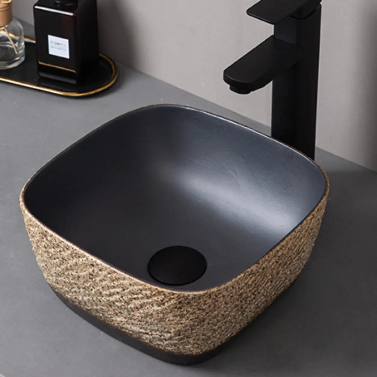 Beige Finish Hand Carved Oval Shape Ceramic Bowl Sinks Image - 28