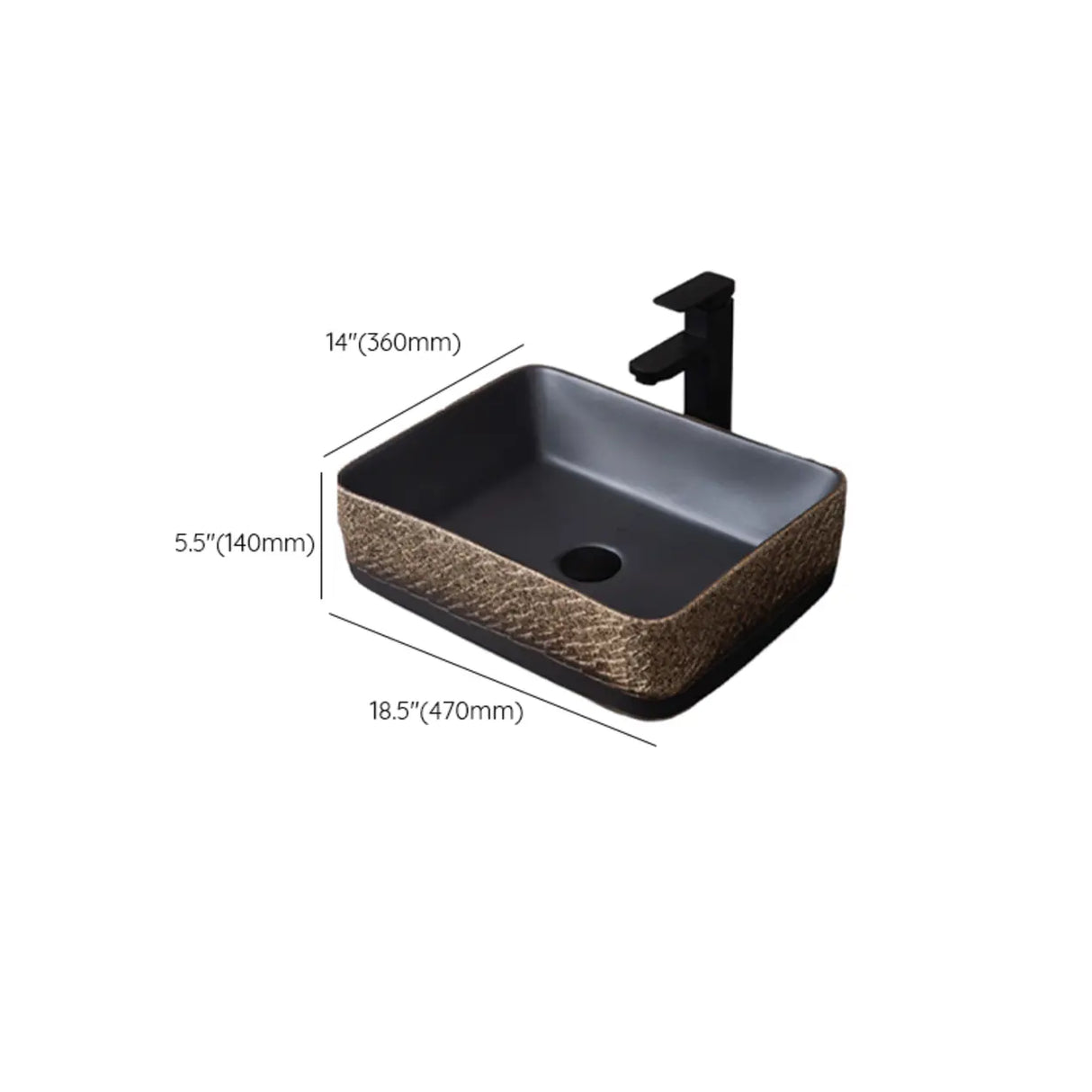 Beige Finish Hand Carved Oval Shape Ceramic Bowl Sinks Image - 47