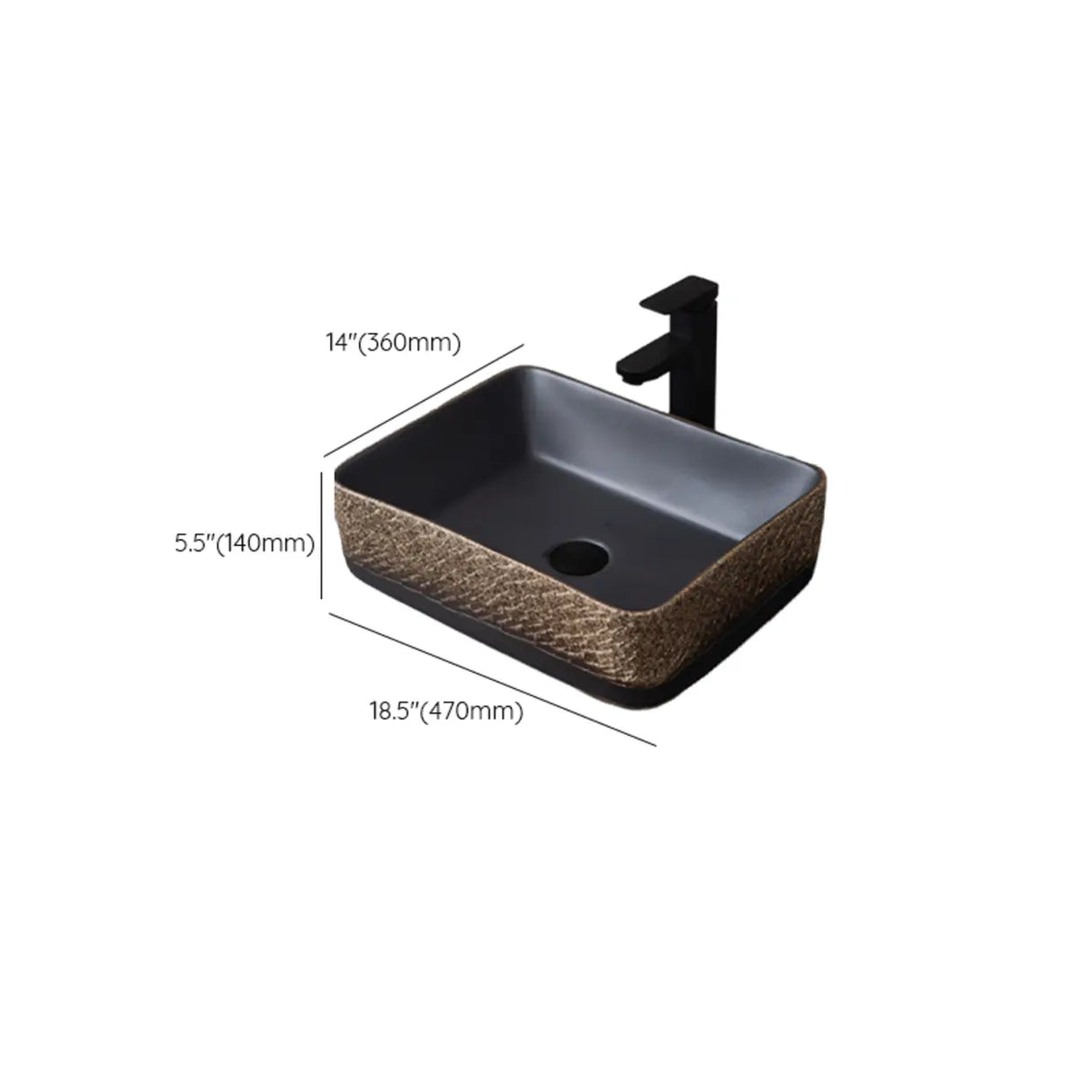 Beige Finish Hand Carved Oval Shape Ceramic Bowl Sinks Image - 36