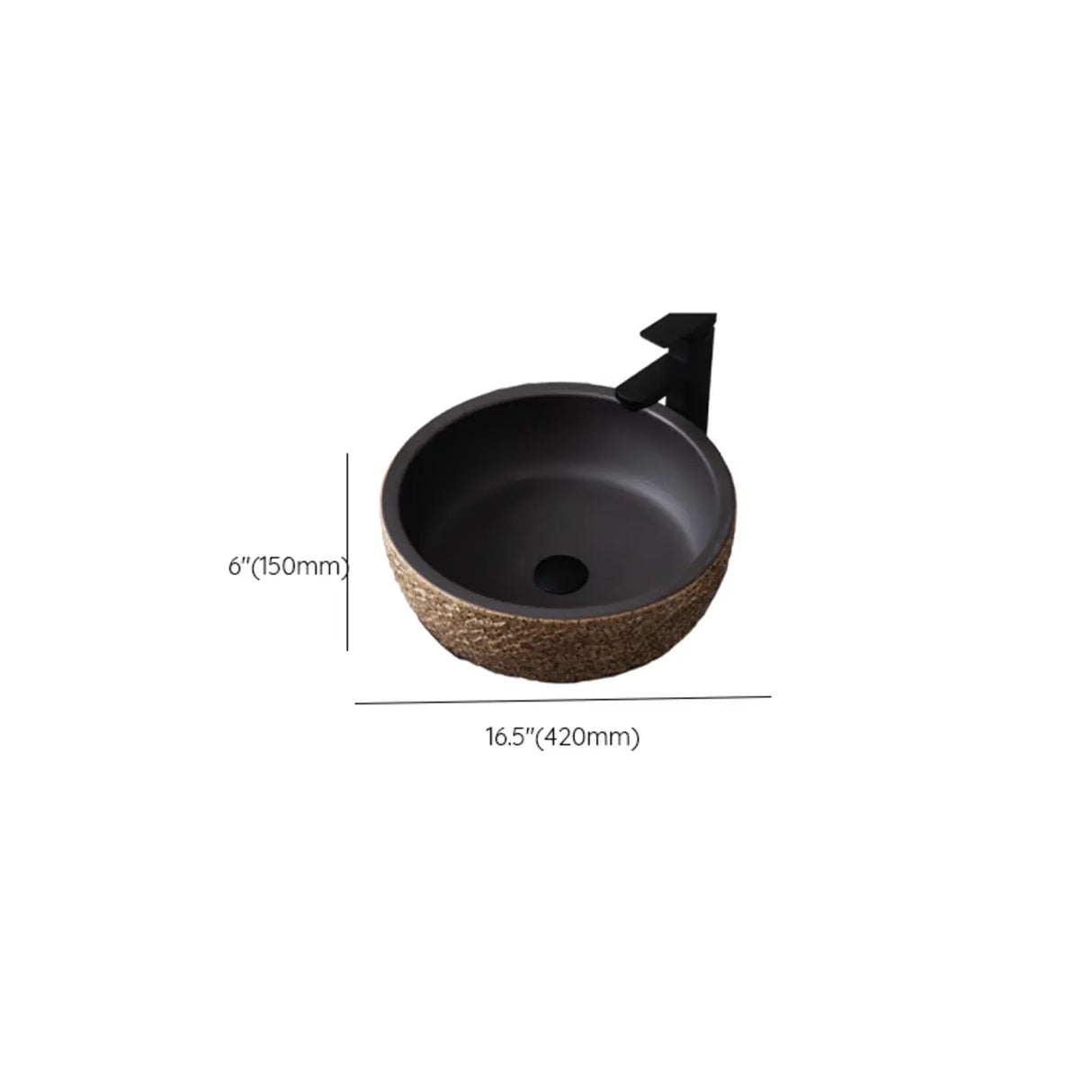 Beige Finish Hand Carved Oval Shape Ceramic Bowl Sinks Image - 37