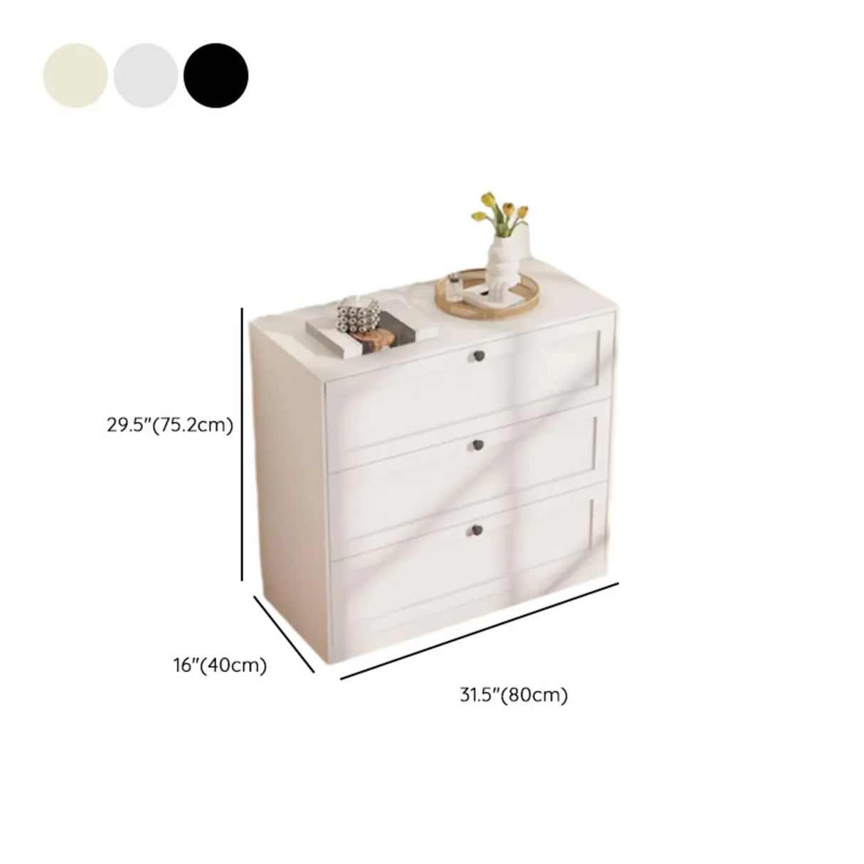 Beige Finish Metal Narrow Length Dresser for Drawers Image - 22