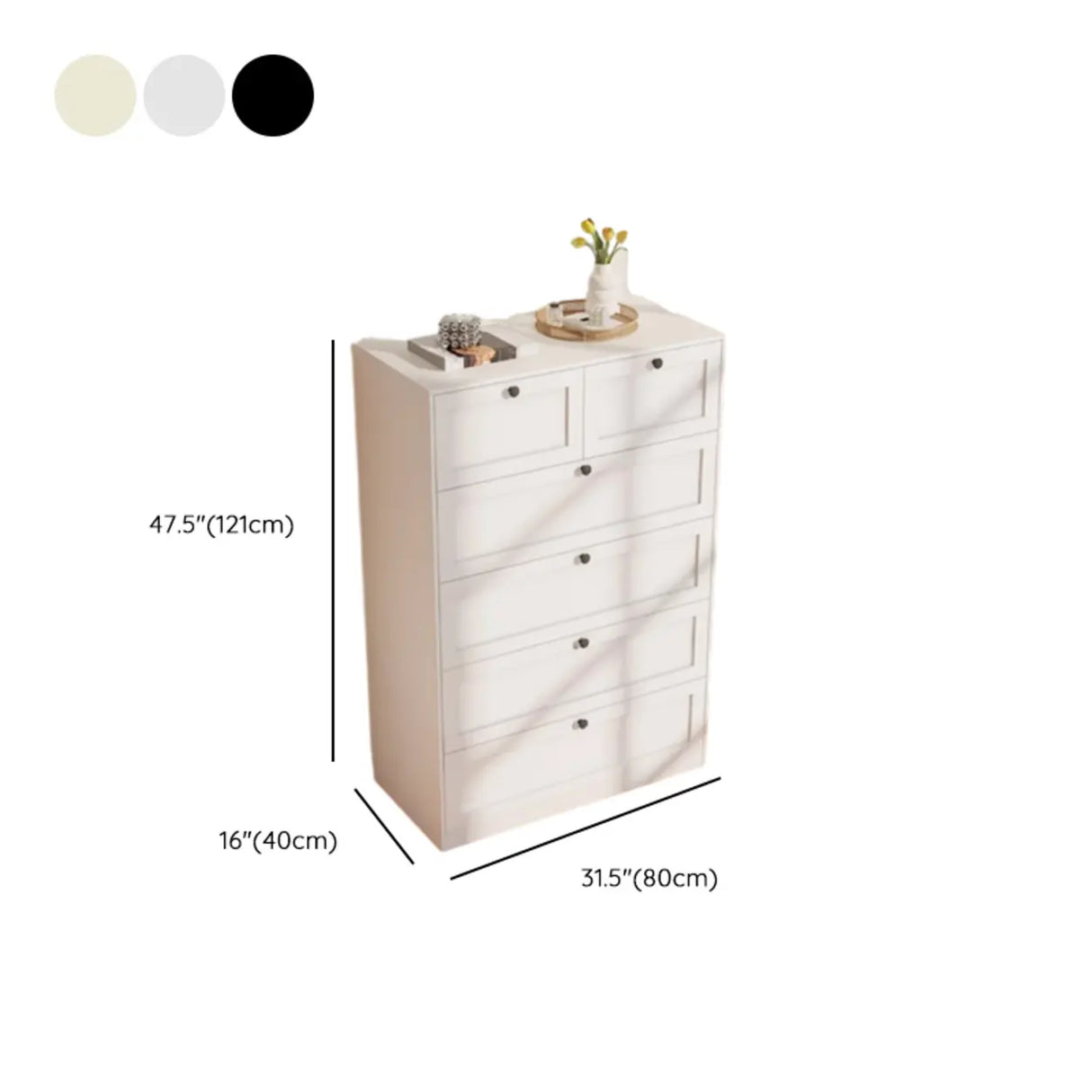 Beige Finish Metal Narrow Length Dresser for Drawers Image - 27