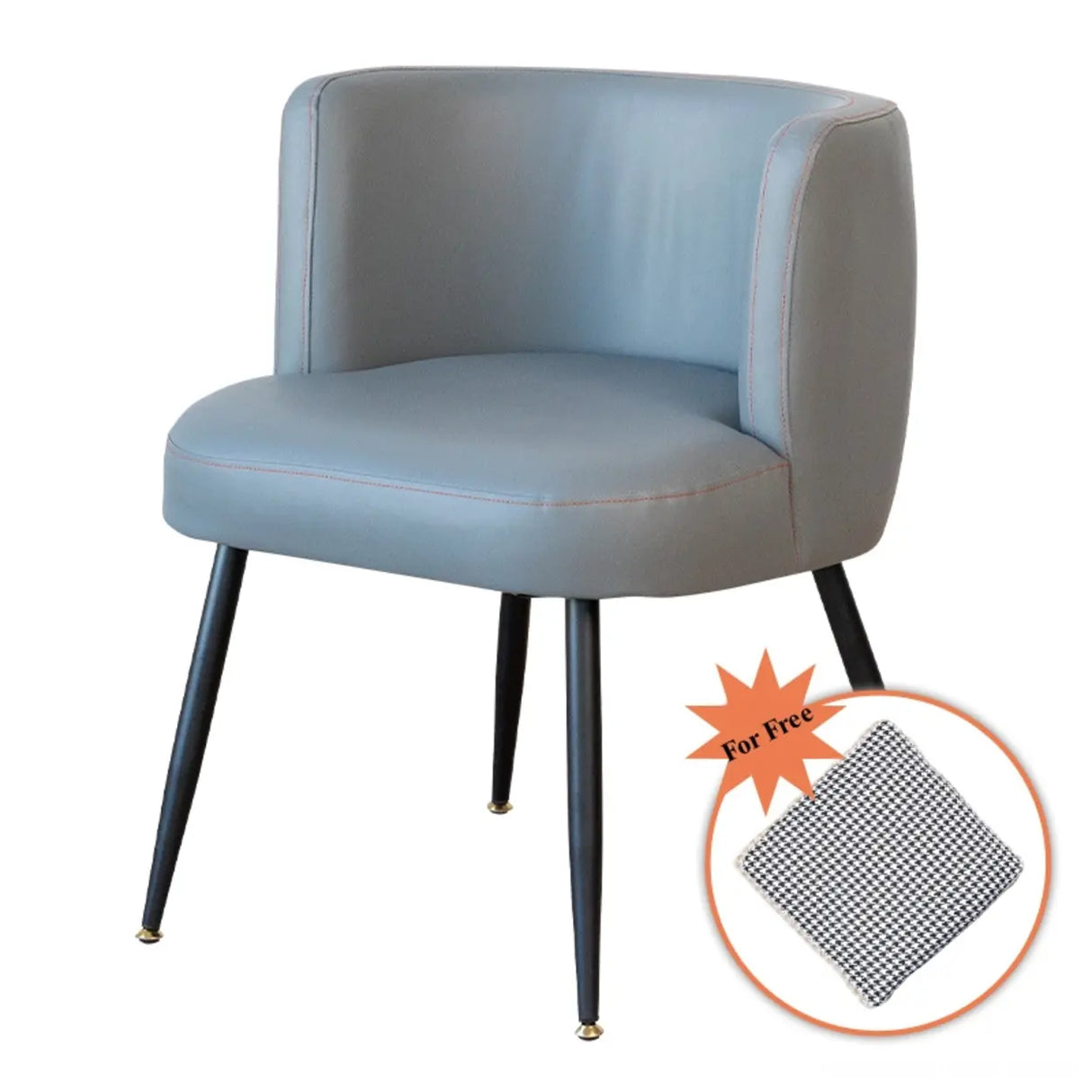 Beige Fixed Back Wood Four Legs Arm Chair with Pillow Image - 5