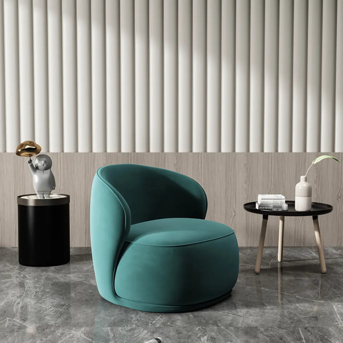 Beige Frosted Velvet Fixed Back Wood Frame Accent Chair Image - 8