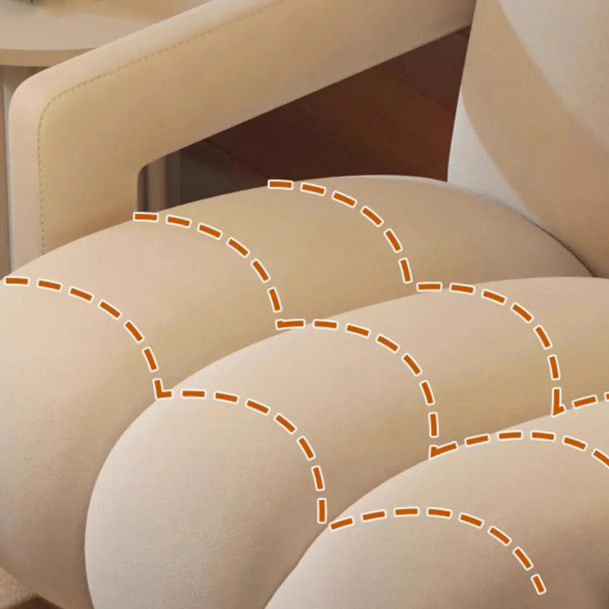 Beige-Khaki Scratch Resistant Flannel Lounge Chair Image - 14