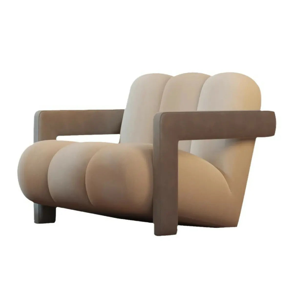 Beige-Khaki Scratch Resistant Flannel Lounge Chair Image - 9