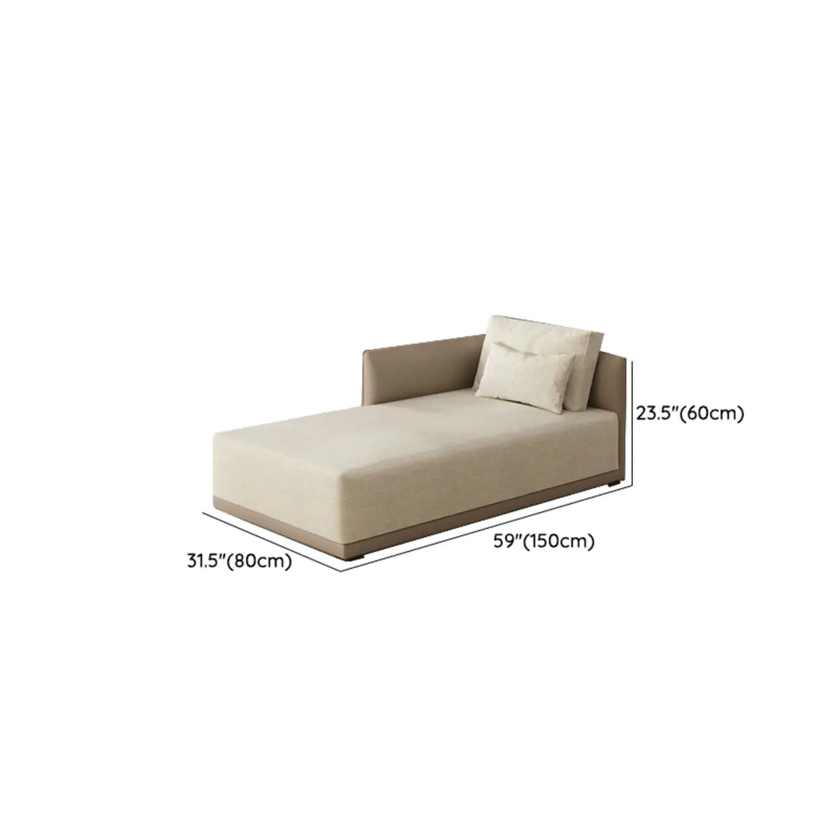 Beige Large Rectangular Reclining Fabric Lounger Sofa Image - 12