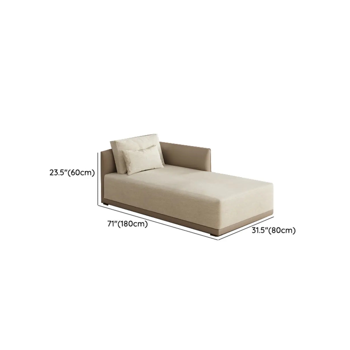Beige Large Rectangular Reclining Fabric Lounger Sofa Image - 13