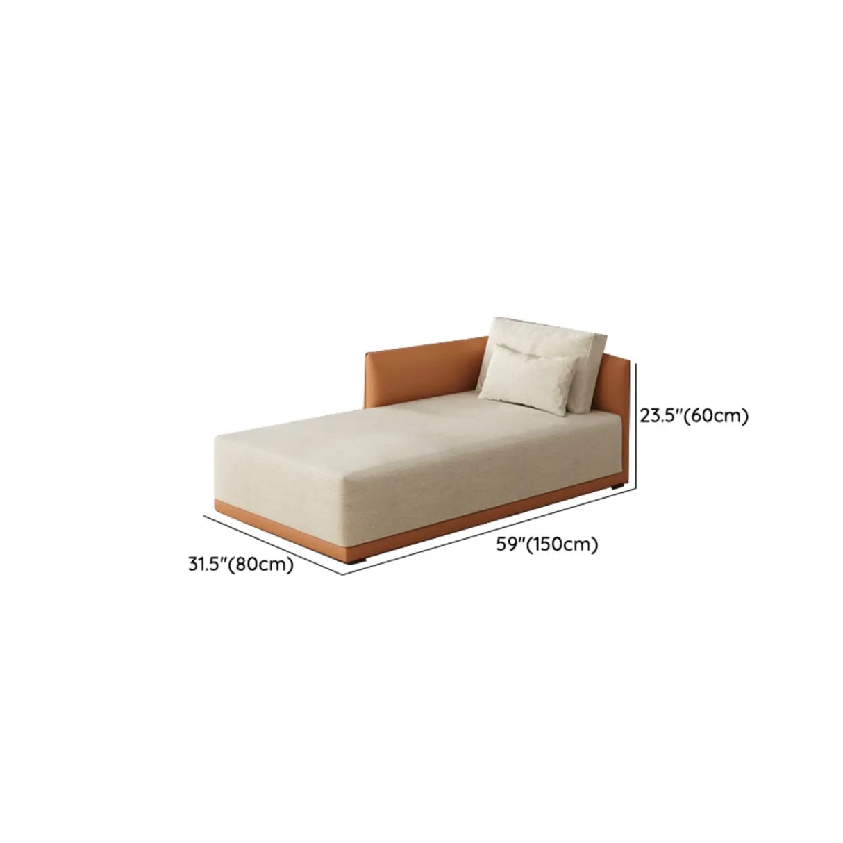 Beige Large Rectangular Reclining Fabric Lounger Sofa Image - 16