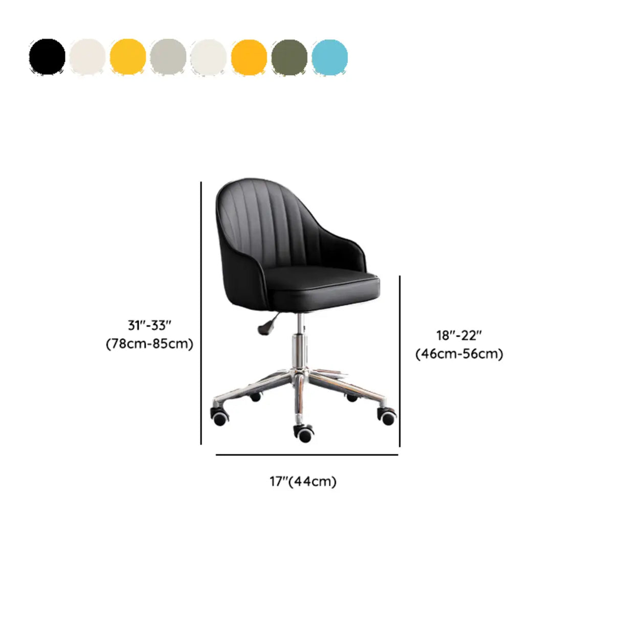 Beige Modish Swivel Curved Leather Low-Back Office Chair Image - 32