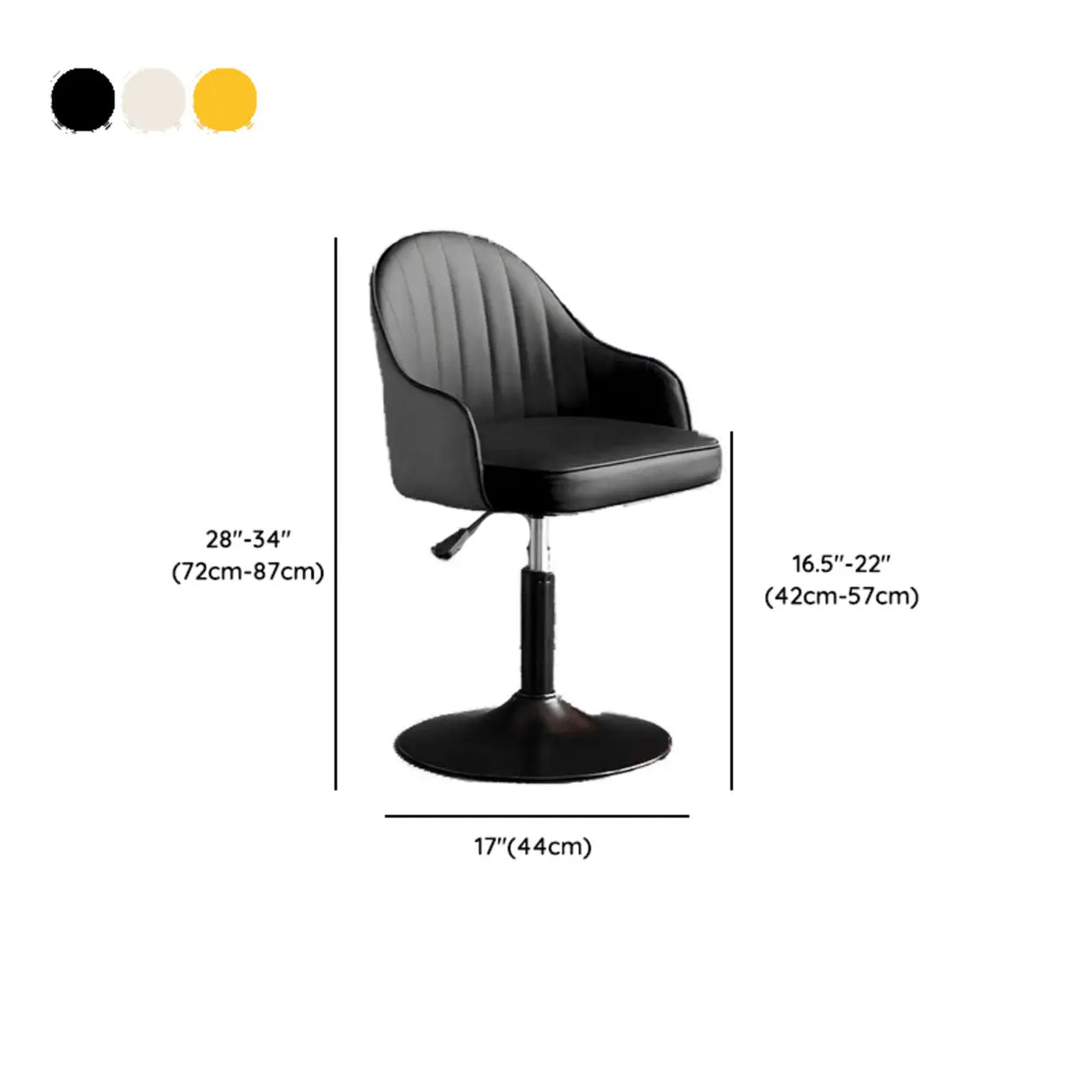 Beige Modish Swivel Curved Leather Low-Back Office Chair Image - 33