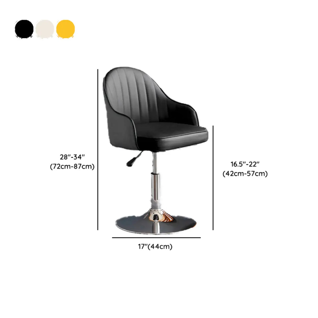 Beige Modish Swivel Curved Leather Low-Back Office Chair Image - 34