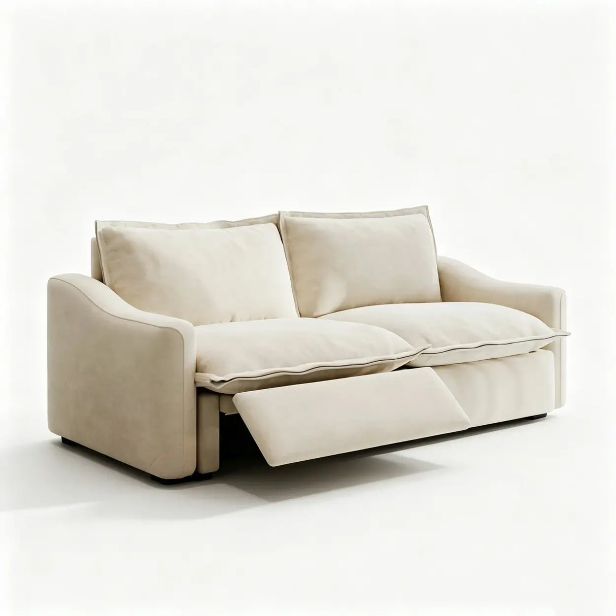 Beige Power Reclining Modular Sofa with Down & Memory Foam Image - 19
