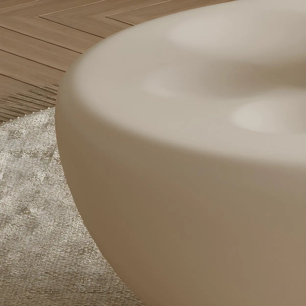 Beige Round Wood Top Pedestal Base Coffee Table Set Image - 13