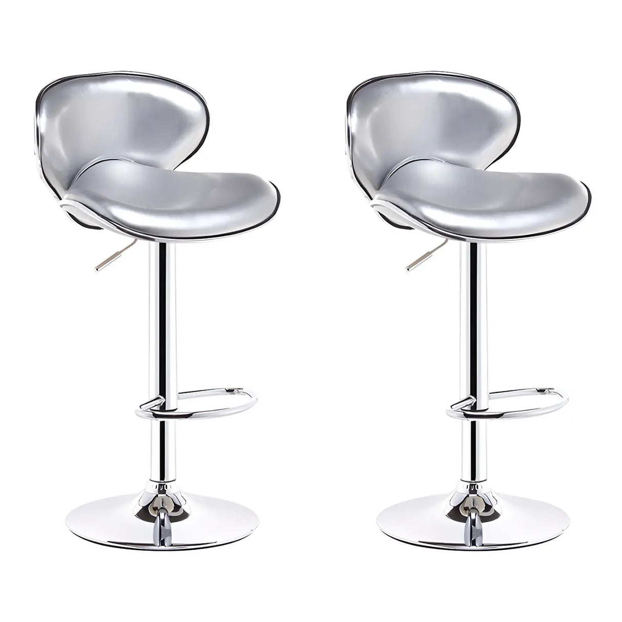 Beige Saddle Leather Adjustable Metal Swivel Bar Stool Image - 23