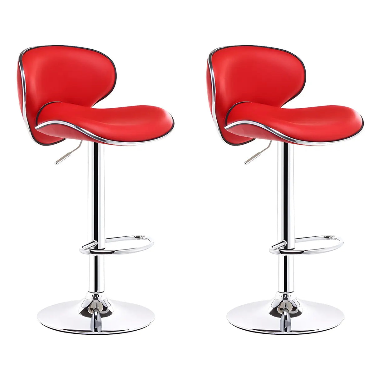 Beige Saddle Leather Adjustable Metal Swivel Bar Stool Image - 28