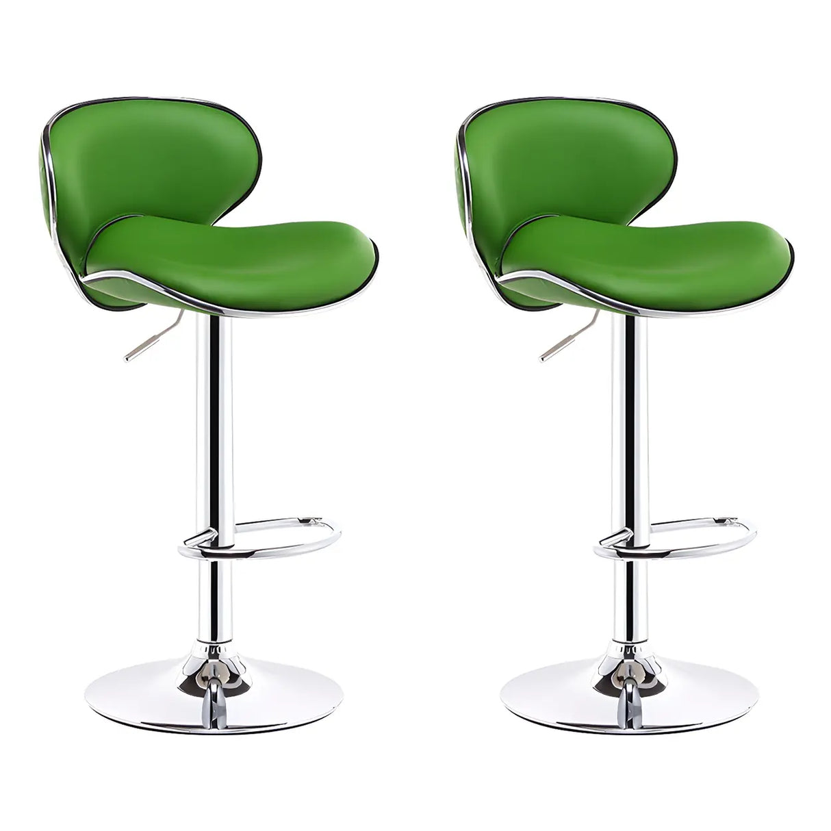 Beige Saddle Leather Adjustable Metal Swivel Bar Stool Image - 30