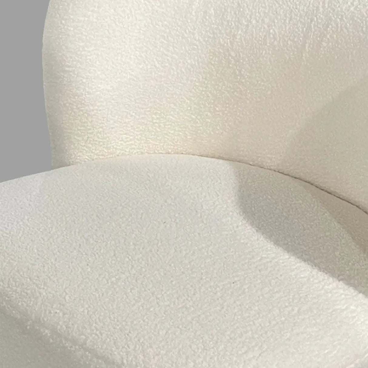 Beige Sherpa Curved Back Sloped Arms Accent Chair Image - 9
