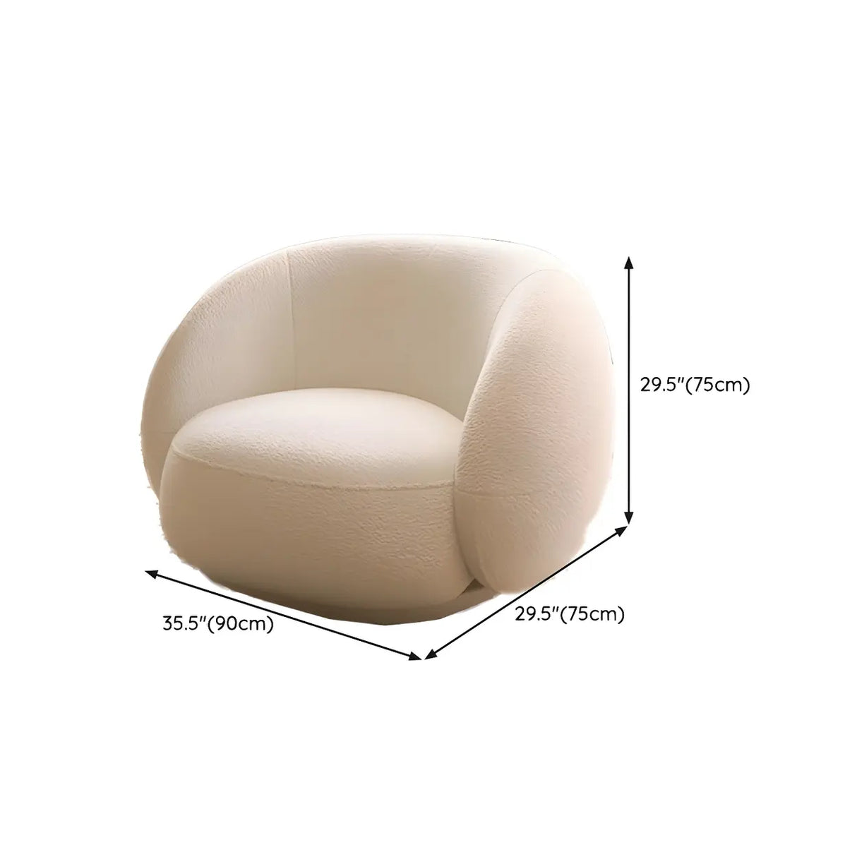 Beige Sherpa Fabric Pillow Memory Foam Seat Fill Sofa Image - 21