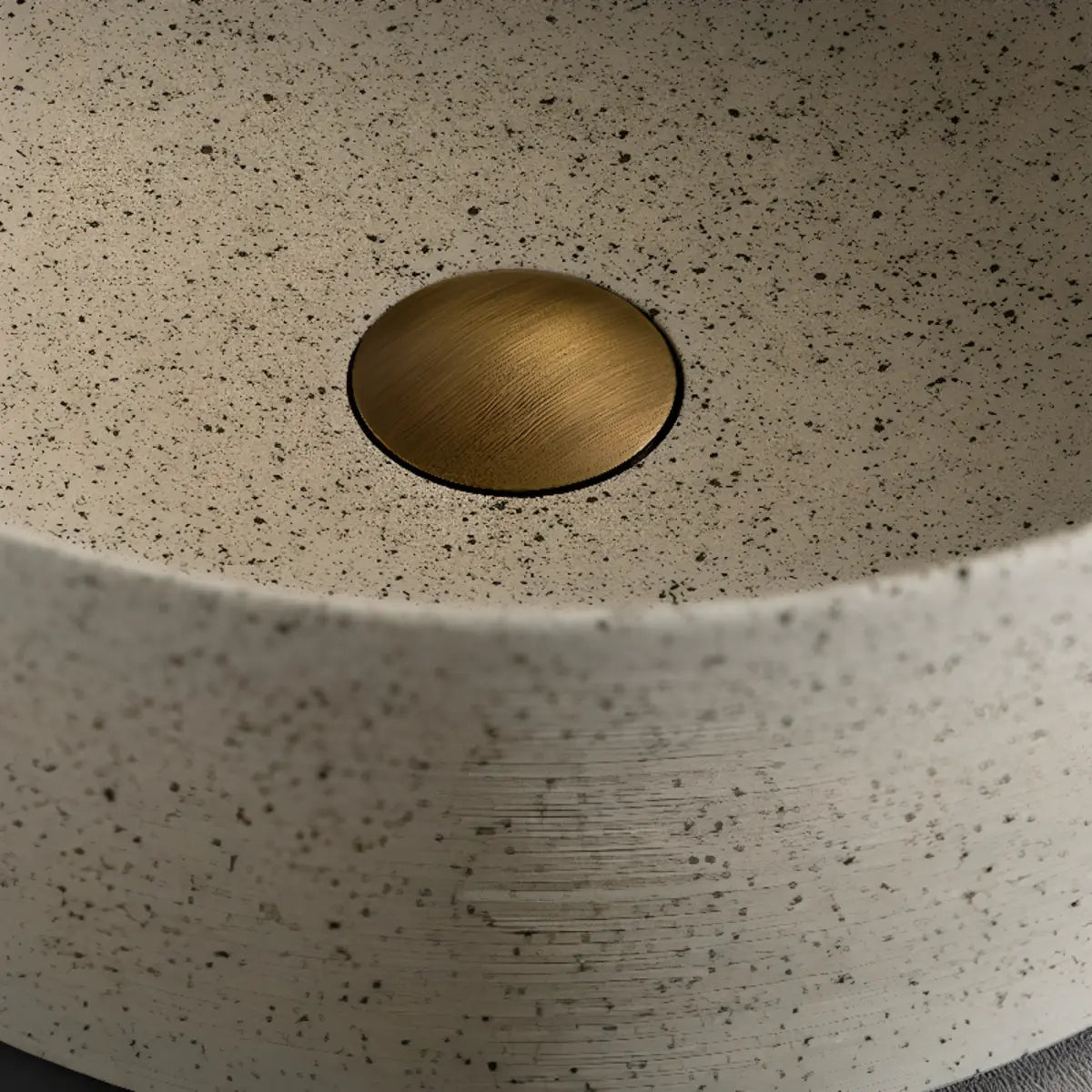 Beige Vitreous China Circular Vessel Sinks with Faucet Image - 6