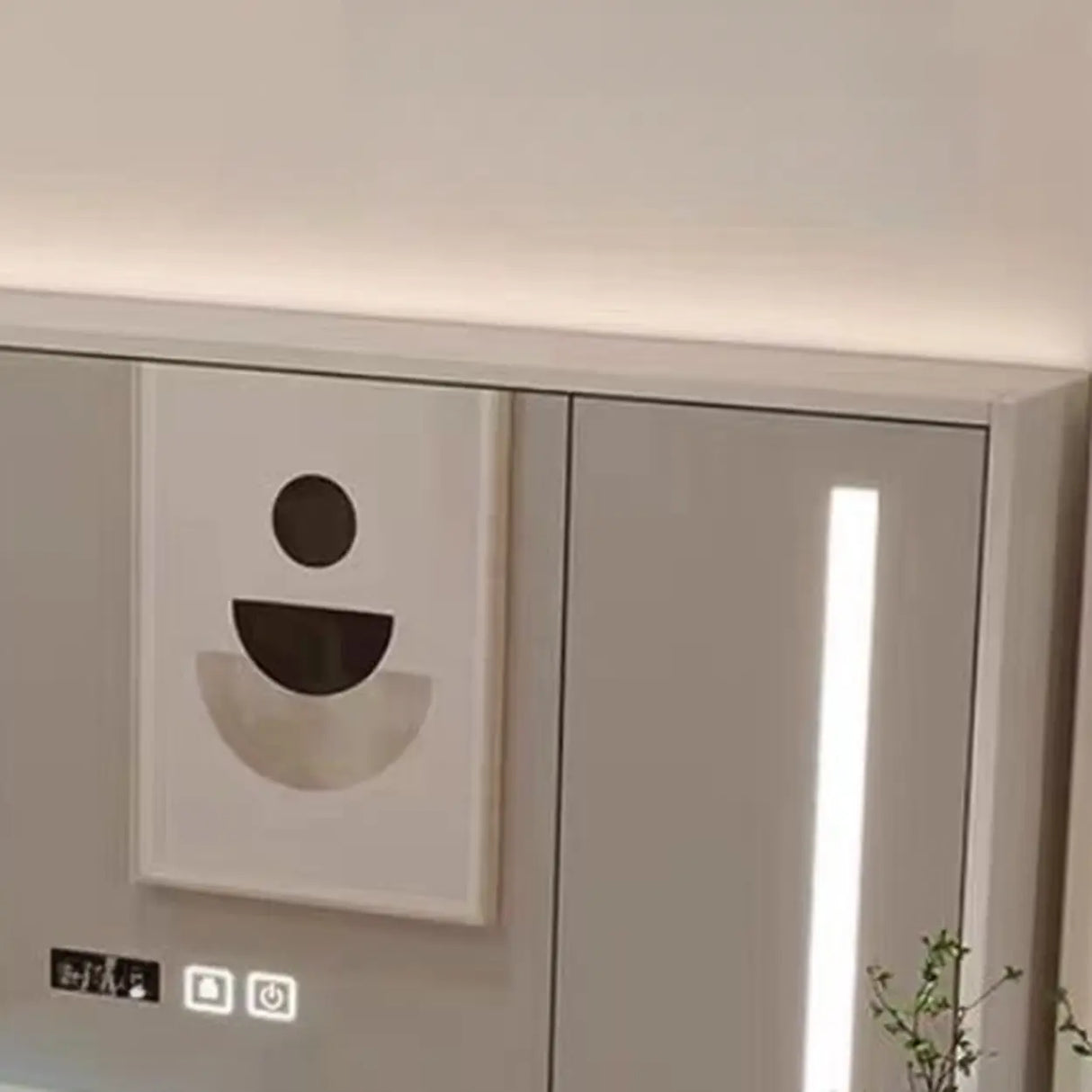 Beige Wall Mounted Sink Storage Bathroom Vanity with Drawers Image - 4