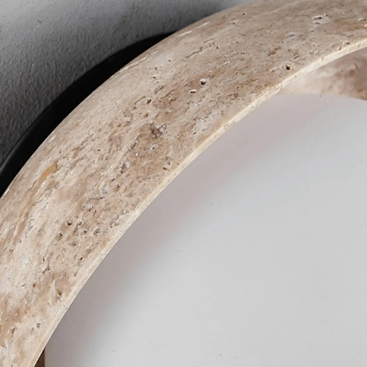 Beige Waterproof Modern Round Stone Outdoor Wall Lamp Image - 9