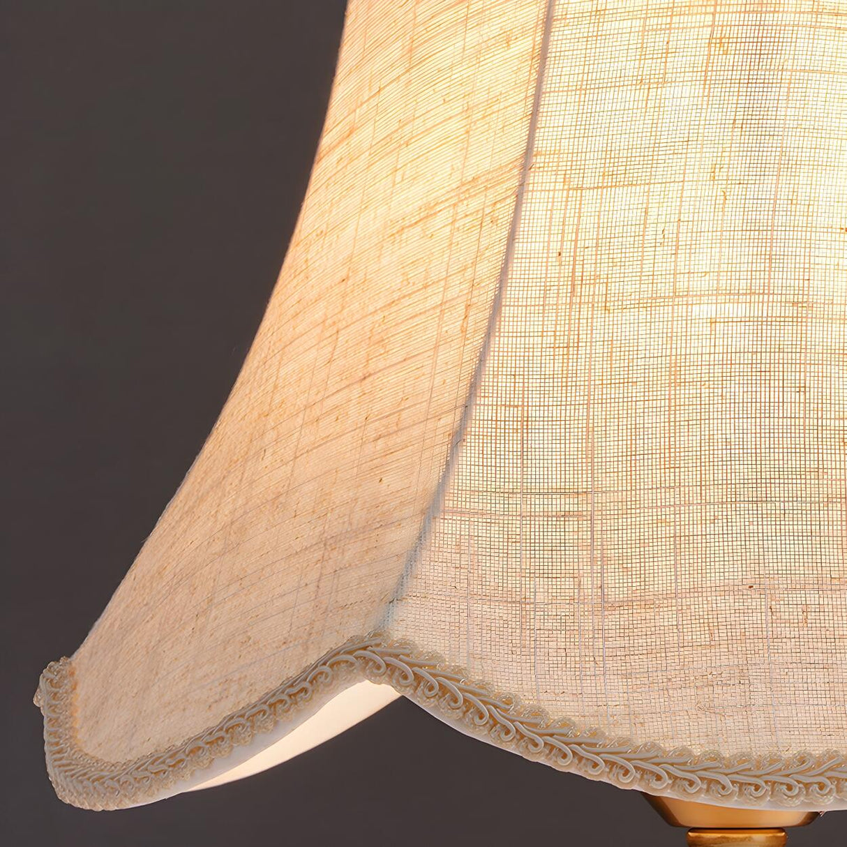 Bell-Shaped Fabric Shade Clear Crystal Base Table Lamp Image - 7