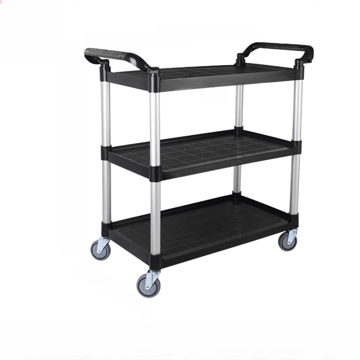 Black Accessory Utility Cart with 3-tier Shelves Image - 1