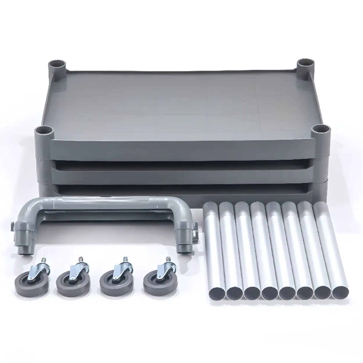 Black Accessory Utility Cart with 3-tier Shelves Image - 3