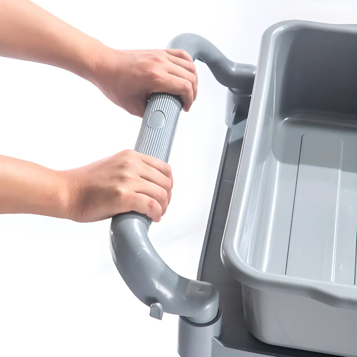 Black Accessory Utility Cart with 3-tier Shelves Image - 5