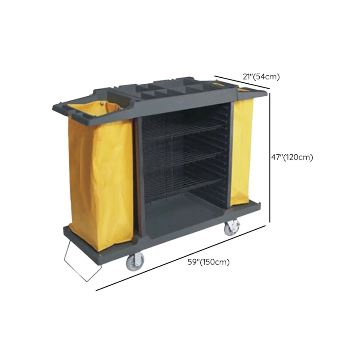 Black Adjustable Shelves Utility Cart with Lid and Bin Image - 12