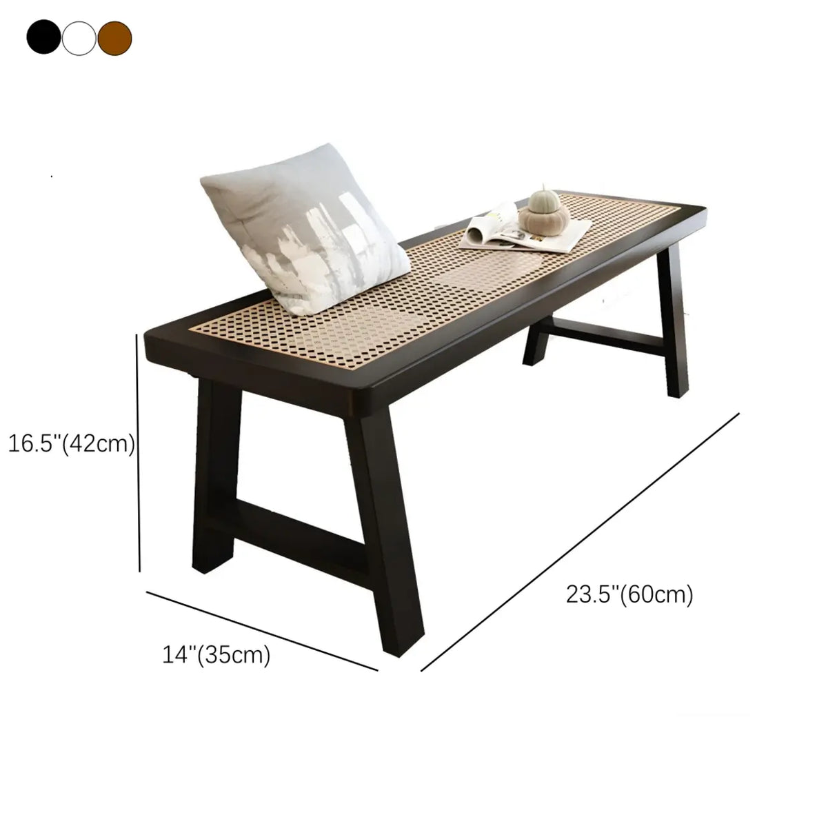 Black Bedroom Bench with Shoe Storage