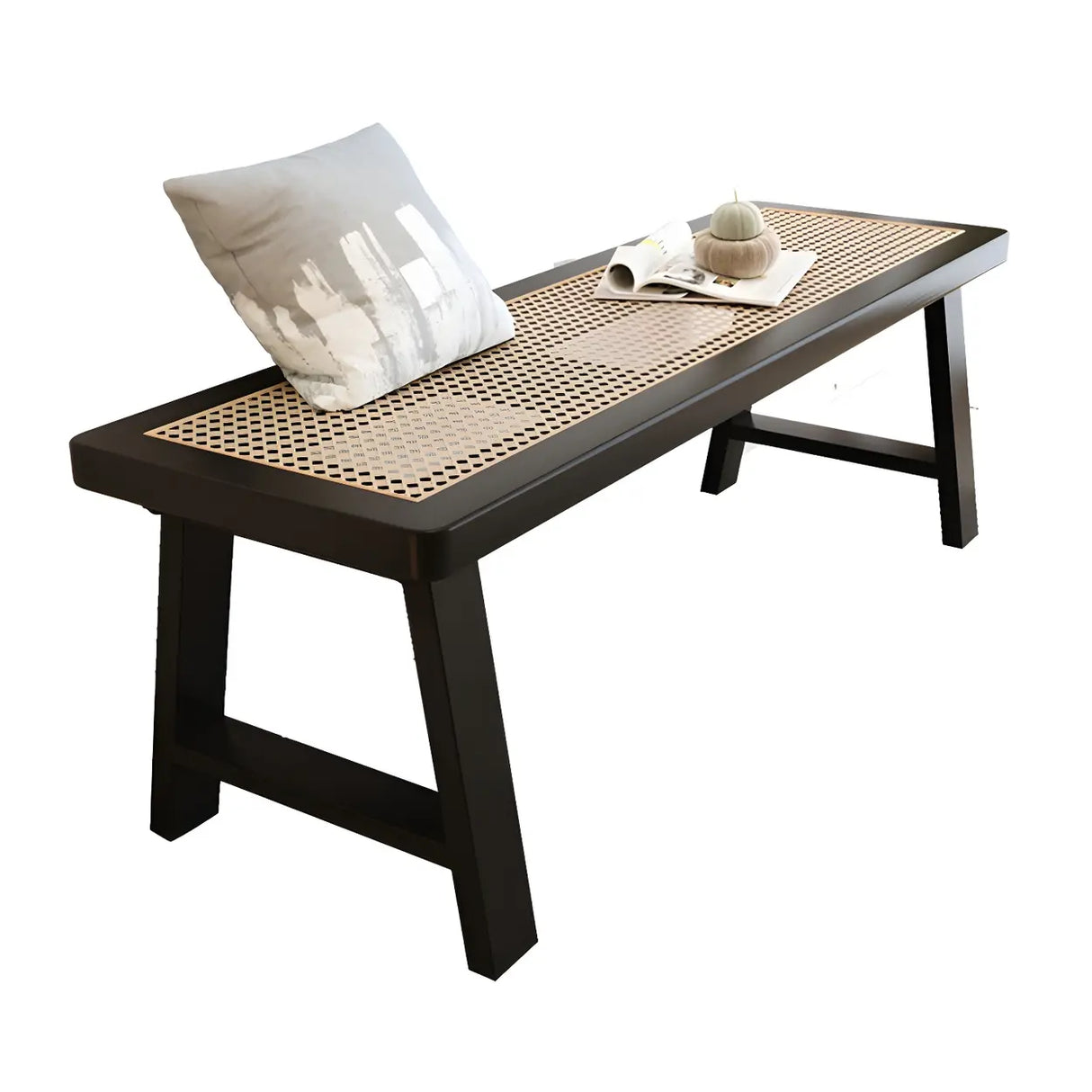 Black Bedroom Bench with Shoe Storage Image - 16