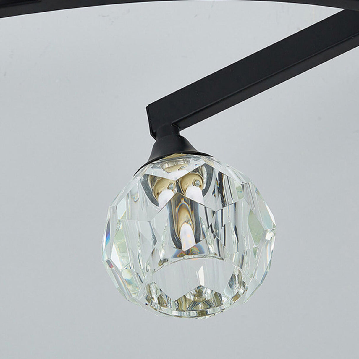 Black Branch Crystal Semi-Flush Mount Light 7-Light Image - 11