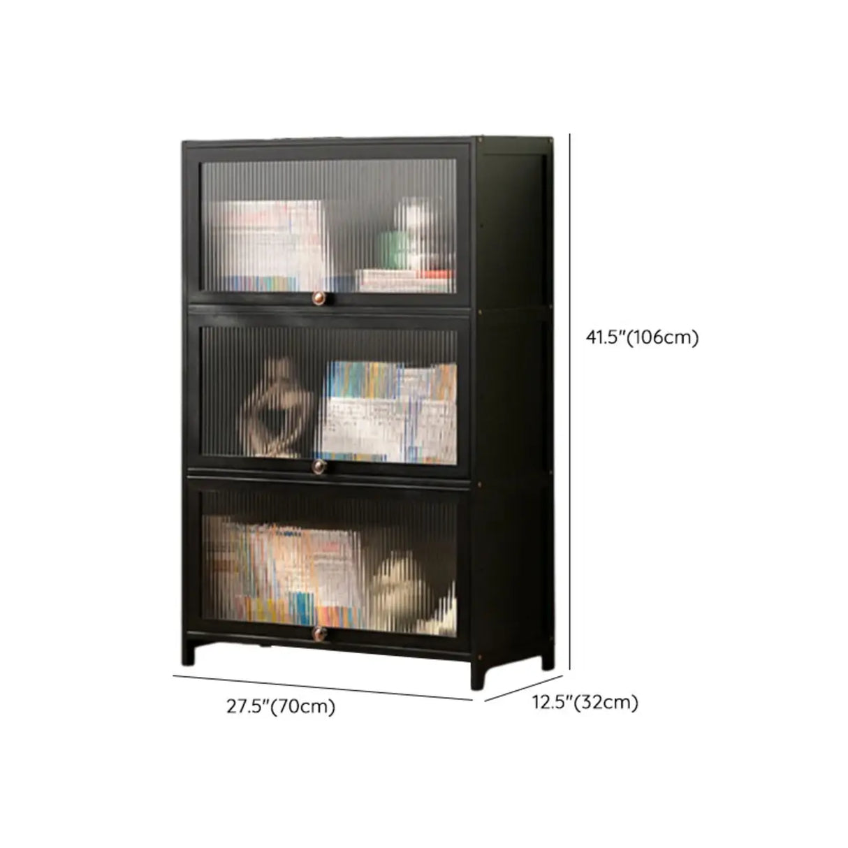 Black Closed Back Wood Vertical Organizer Bookcase Image - 53