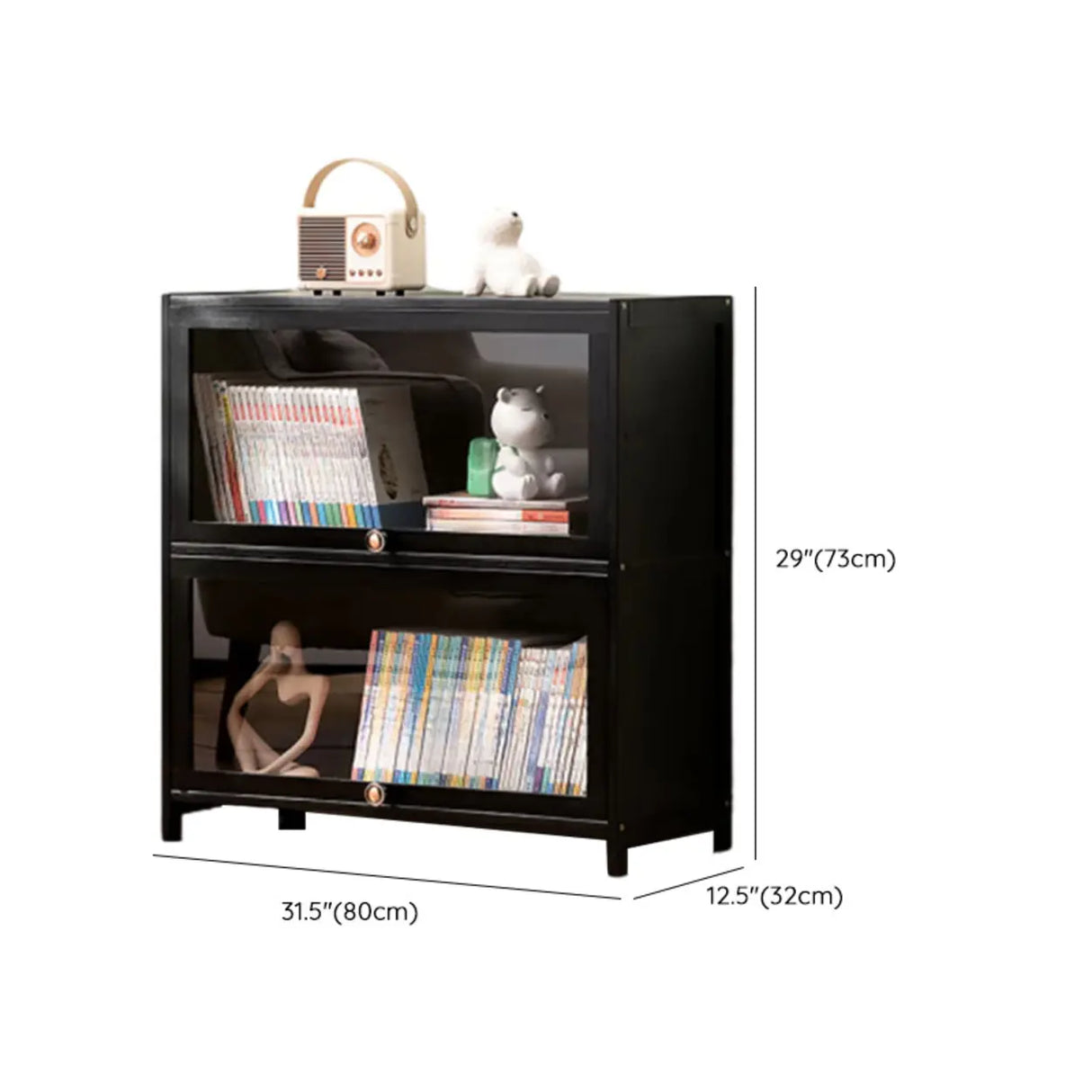Black Closed Back Wood Vertical Organizer Bookcase Image - 58